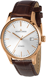 Jacques Lemans London Srebrny/Skóra Ø40 mm 1-2073F