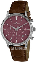 Jacques Lemans Purpurowy/Skóra Ø39 mm 1-209E