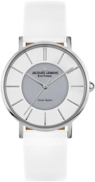 Jacques Lemans Eco Power Solar Biały/Skóra Ø38 mm 1-2113B