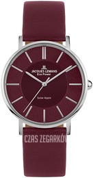 Jacques Lemans Eco Power Solar Czerwony/Skóra Ø38 mm 1-2113E