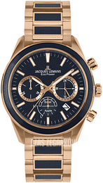 Jacques Lemans Eco Power Solar Czarny/Skóra Ø44 mm 1-2115H