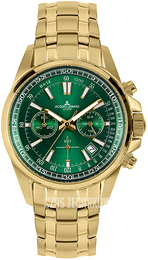 Jacques Lemans Liverpool Zielony/Stal w odcieniu złota Ø44 mm 1-2117P