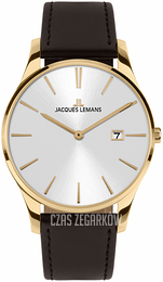 Jacques Lemans London Srebrny/Skóra Ø38 mm 1-2122F