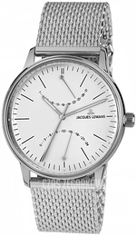 Jacques Lemans Retro Classic Biały/Stal Ø40 mm N-218F