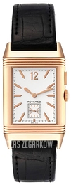 Jaeger LeCoultre Grande Reverso Ultra Thin Duoface Pink Gold Srebrny/Skóra 3782520