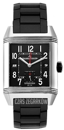 Jaeger LeCoultre Reverso Squadra Hometime Black Czarny/Guma 50.5x35 mm 700867P