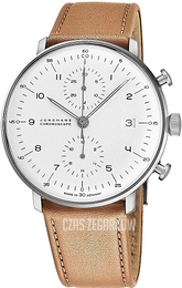 Junghans Max Bill Biały/Skóra Ø40 mm 27/4502.02