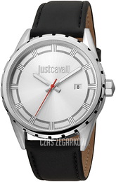 Just Cavalli Young Srebrny/Skóra Ø42 mm JC1G082L0515