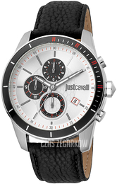 Just Cavalli Sport Srebrny/Skóra Ø44 mm JC1G166L0015