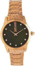 Just Cavalli Zielony/Stal w kolorze różowego złota Ø32 mm JC1L010M0585