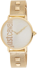 Just Cavalli Biały/Stal w odcieniu złota Ø34 mm JC1L077M0075