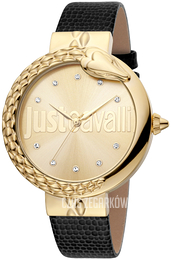 Just Cavalli Żółte złoto/Skóra Ø40 mm JC1L096L0025