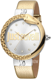 Just Cavalli Srebrny/Skóra Ø40 mm JC1L096L0055