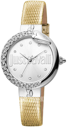 Just Cavalli Srebrny/Skóra Ø32 mm JC1L097L0015