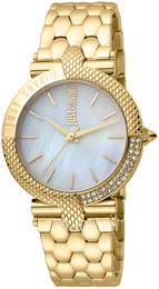 Just Cavalli Biały/Stal w odcieniu złota Ø34 mm JC1L105M0085