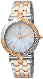 Just Cavalli Biały/Stal w kolorze różowego złota Ø34 mm JC1L105M0115