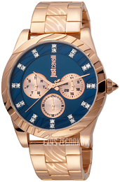 Just Cavalli Niebieski/Stal w kolorze różowego złota Ø40 mm JC1L130M0075