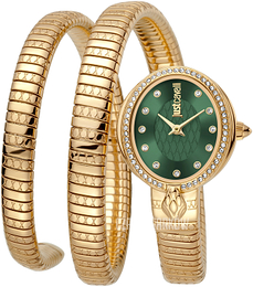 Just Cavalli Glam Chic Zielony/Stal w odcieniu złota Ø25 mm JC1L153M0075