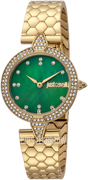 Just Cavalli Glam Chic Zielony/Stal w odcieniu złota Ø30 mm JC1L159M0065