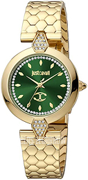 Just Cavalli Glam Chic Zielony/Stal w odcieniu złota Ø30 mm JC1L194M0065SET