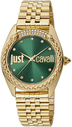 Just Cavalli Animalier Zielony/Stal w odcieniu złota Ø34 mm JC1L195M0075