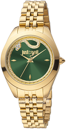 Just Cavalli Finezza Zielony/Stal w odcieniu złota Ø32 mm JC1L210M0275