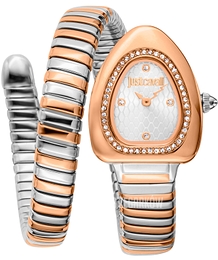 Just Cavalli Signature Snake Srebrny/Stal w kolorze różowego złota Ø22 mm JC1L249M0065