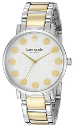 Kate Spade Gramercy Biały/Stal w odcieniu złota Ø34 mm 1YRU0738