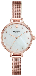 Kate Spade Metro Biały/Stal w kolorze różowego złota Ø34 mm KSW1492