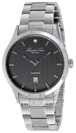Kenneth Cole Genuine Diamond Czarny/Stal Ø44 mm 10018750