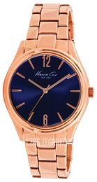 Kenneth Cole Niebieski/Stal w kolorze różowego złota Ø37 mm 10021764