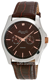 Kenneth Cole Genuine Diamond Brązowy/Skóra Ø45 mm 10022313
