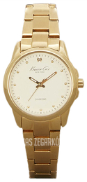 Kenneth Cole Diamond Kremowy/Stal w odcieniu złota Ø32 mm 10026480