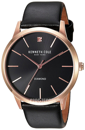 Kenneth Cole Diamond Czarny/Skóra Ø44 mm 10031278