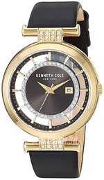 Kenneth Cole Transparency Czarny/Skóra Ø36 mm KC15005008