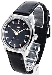 Longines Heritage Czarny/Skóra Ø38 mm L1.649.4.52.2