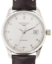 Longines Master Srebrny/Skóra Ø29 mm L2.257.4.77.3