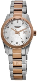 Longines Conquest Classic Biały/Stal w kolorze różowego złota Ø29.5 mm L2.286.3.87.7
