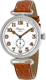 Longines Heritage 1918 Biały/Skóra Ø38.5 mm L2.309.4.23.2