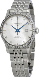 Longines Record Biały/Stal Ø30 mm L2.321.0.87.6