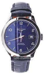 Longines Record Niebieski/Skóra Ø30 mm L2.321.4.96.2
