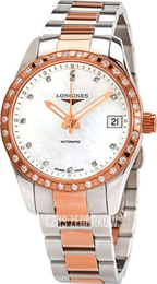 Longines Conquest Biały/18 karatowe różowe złoto Ø34 mm L2.385.5.88.7