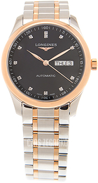 Longines Master Czarny/18 karatowe różowe złoto Ø38.5 mm L2.755.5.59.7