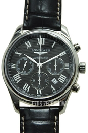 Longines Master Czarny/Skóra Ø42 mm L2.759.4.51.7