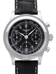 Longines Heritage 1942 Czarny/Skóra Ø40 mm L2.768.4.53.2