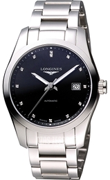 Longines Conquest Czarny/Stal Ø40 mm L2.785.4.58.6