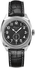 Longines Heritage Czarny/Skóra Ø42 mm L2.794.4.53.2