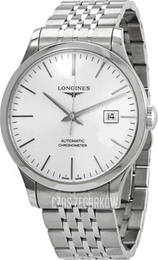 Longines Record Srebrny/Stal Ø40 mm L2.821.4.72.6