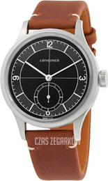 Longines Heritage Classic Czarny/Skóra Ø38.5 mm L2.828.4.53.2