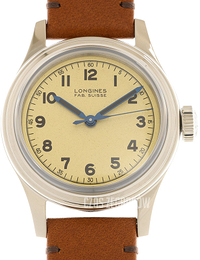 Longines Heritage Military Marine Nationale Beżowy/Skóra Ø38.5 mm L2.833.4.93.2